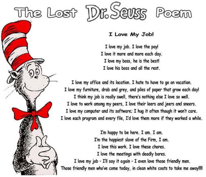 Dr Seuss Cat In The Hat Poem I Love My Job Sjraz Com Blog